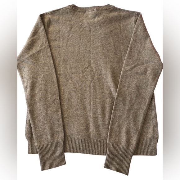 NWT Mario Serrani 100% Cashmere Knit Sweater Womens L Tan Quiet Luxury Classic - Picture 7 of 11